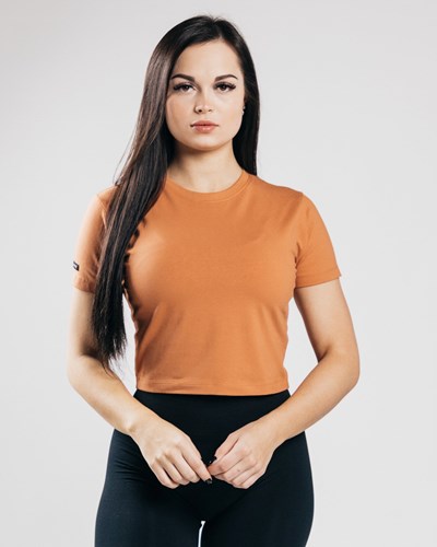 Alphalete Fitted Performance Crop Top Clay | CORQG4671