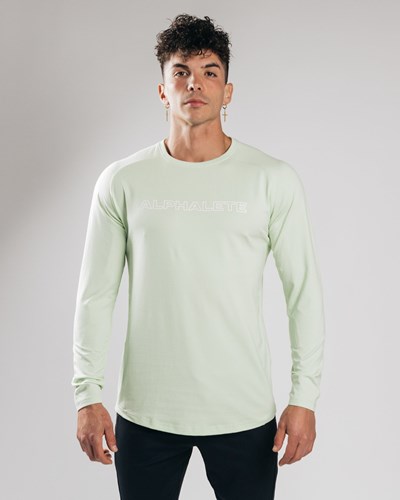 Alphalete Fitted Performance Long Sleeve Frozen Spring | NHERB2403